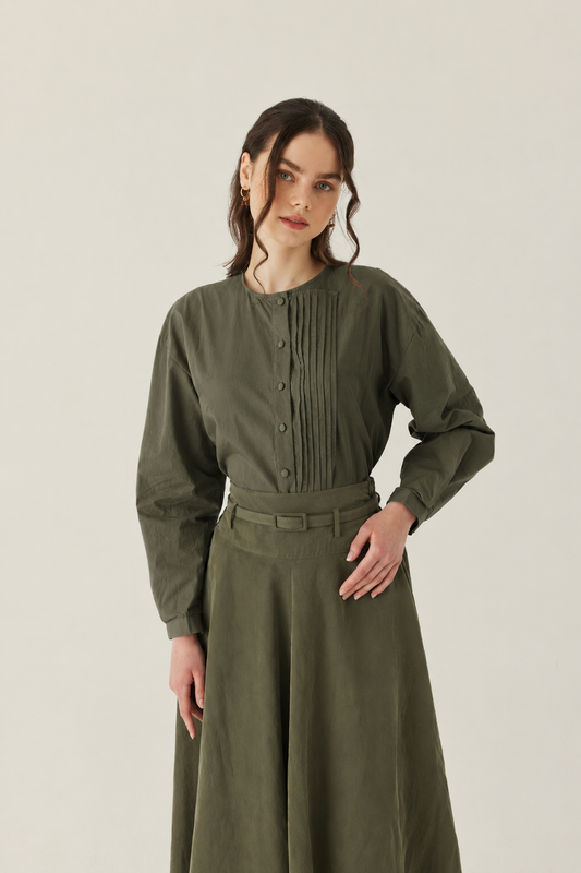 Hemd aus Baumwolle in Khaki