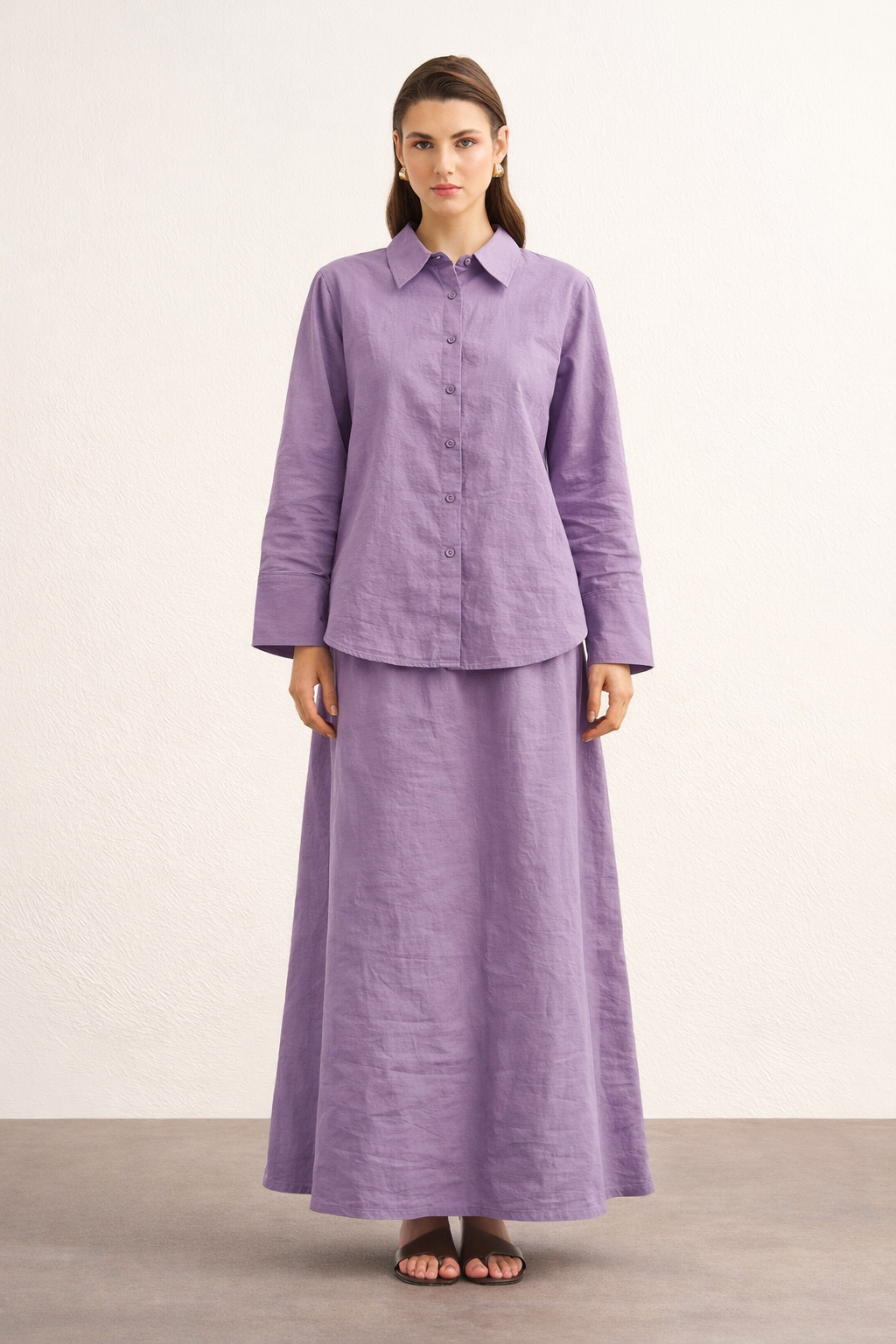 Basic Cotton Zweiteiler Flieder