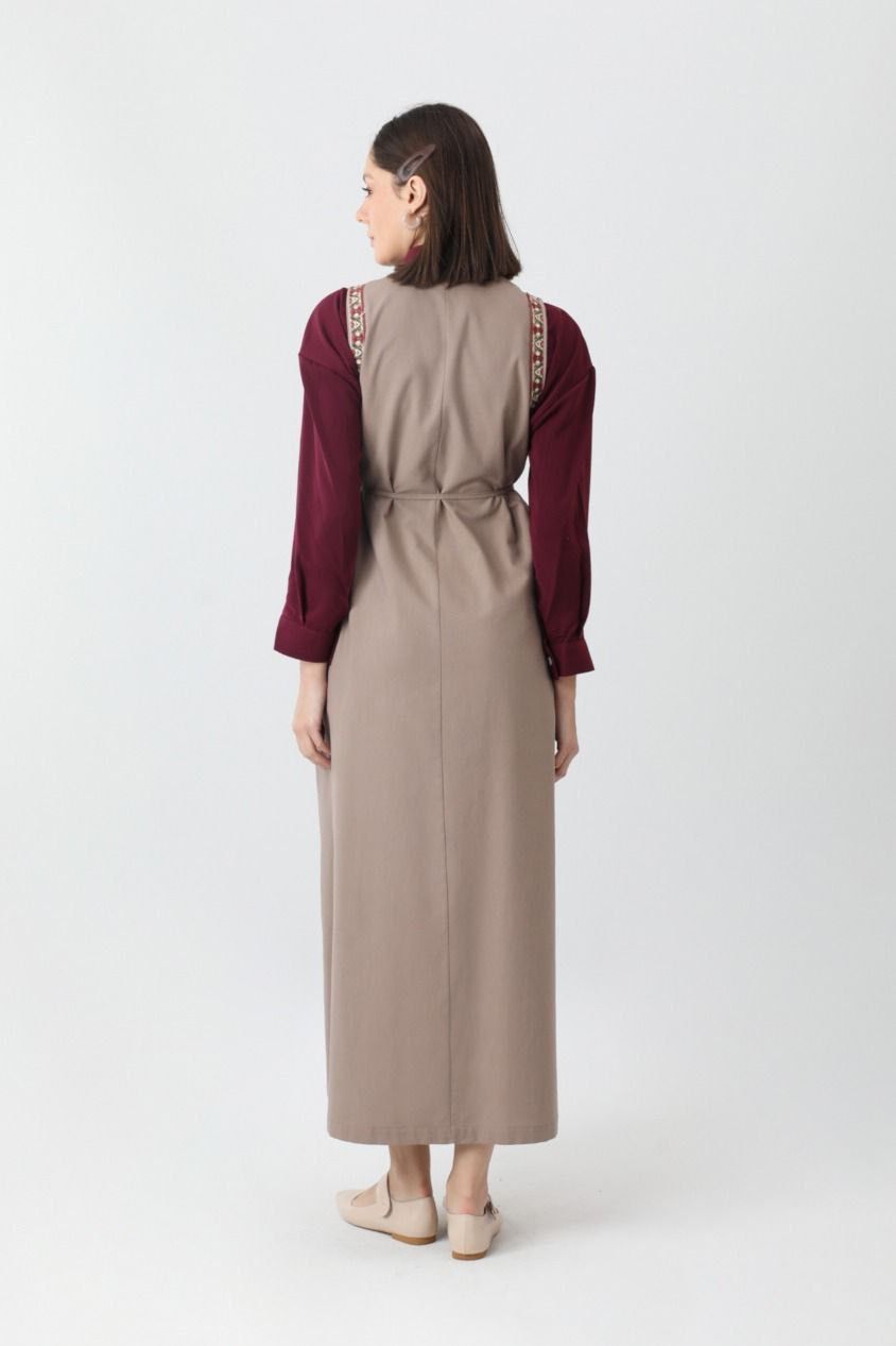 Turkic Anatolia Maxikleid aus Leinengemisch