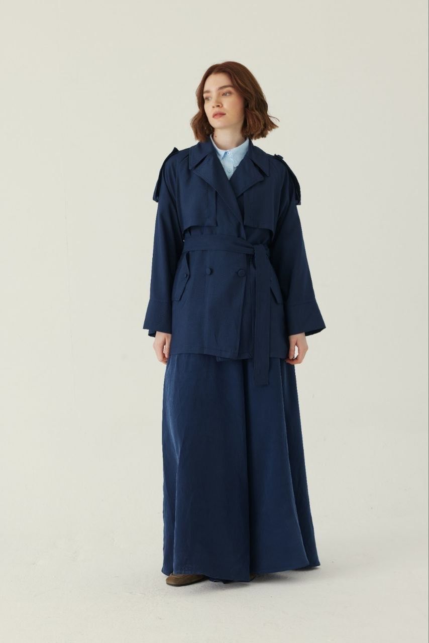 Zahra kurzer Trenchcoat aus Viskosemischung