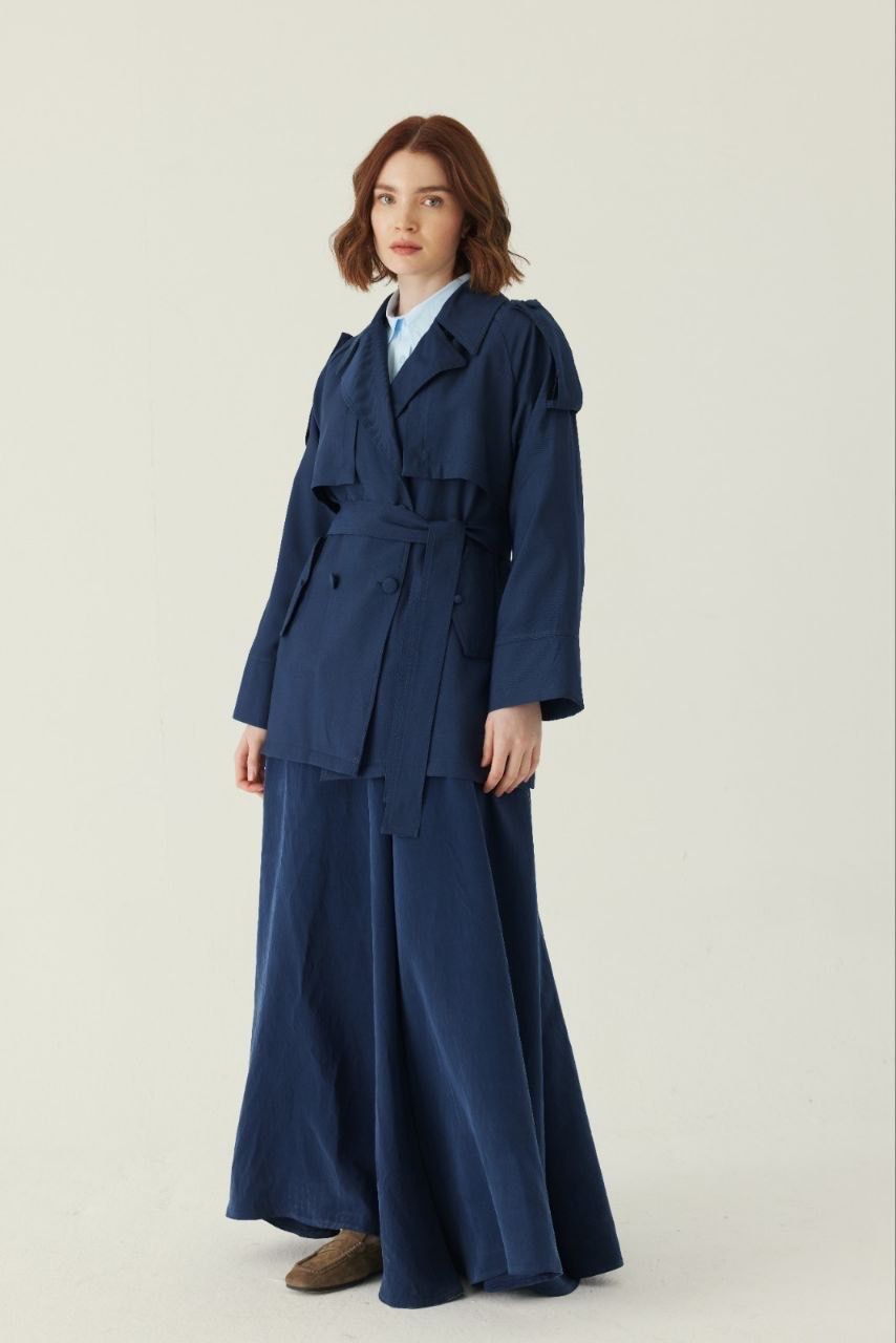Zahra kurzer Trenchcoat aus Viskosemischung