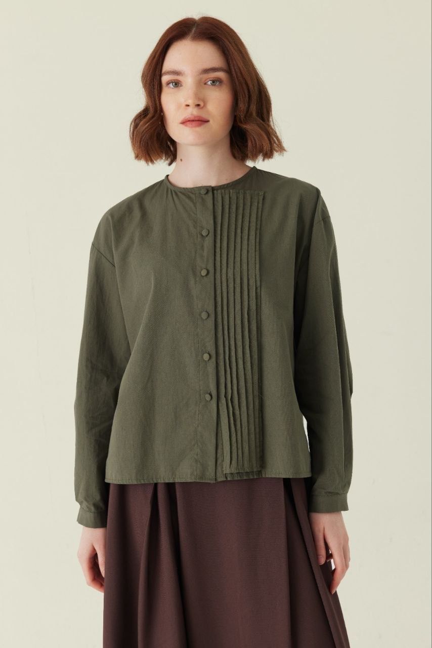 Hemd aus Baumwolle in Khaki