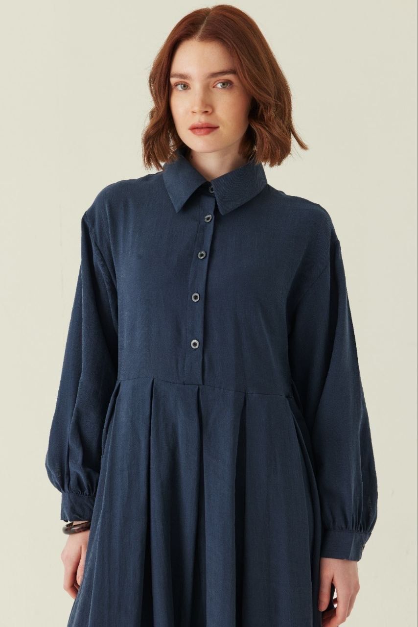 Maxikleid mit Krawattendetail aus Lyocell