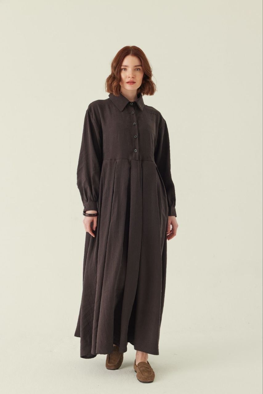 Maxikleid mit Krawattendetail aus Lyocell