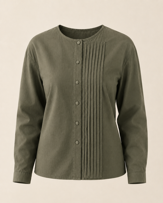 Hemd aus Baumwolle in Khaki